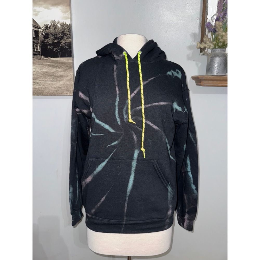 Myrrhe brand Miami Vice metallic  black hoodie swirl design small women's small